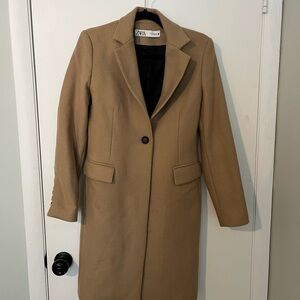 Zara Tan Trench Coat Classic Tailored Design